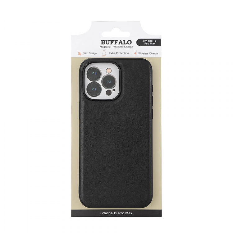 Buffalo Back cover PU MagSeries iPhone 15 Pro Max Black Buffalo Back cover PU MagSeries iPhone 15 Pro Max Black