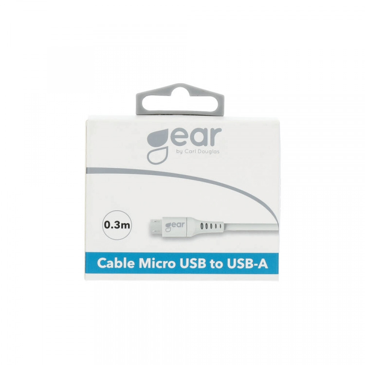 Gear Pyöreä latauskaapeli MicroUSB-USB-A:lle 0,3 m Valkoinen Gear Pyöreä latauskaapeli MicroUSB-USB-A:lle 0,3 m Valkoinen