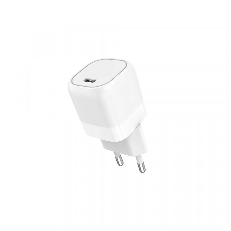 Gear Laturi 220V 1xUSB-C valkoinen PD/PPS 25W kaapeli USB-C–USB-C 3A