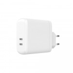 GEAR Charger 220V 2xUSB-C White PD 60W (PD 30W+PD30W)