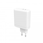 GEAR Charger 220V 2xUSB-C White PD 60W (PD 30W+PD30W)