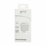 GEAR Charger 220V 2xUSB-C White PD 60W (PD 30W+PD30W)