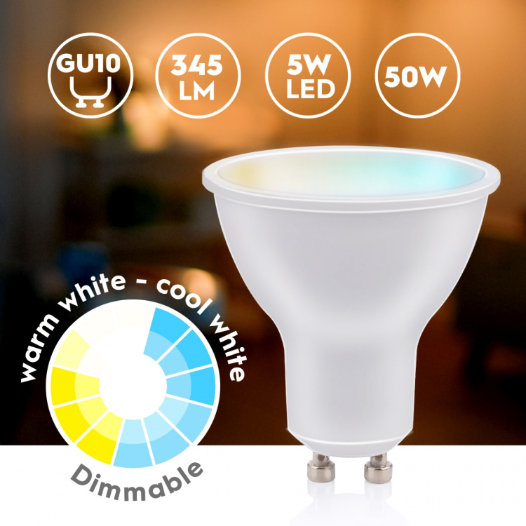 Alpina WiFi Smart GU10 LED lämmin/kylmä valkoinen 4.9W 470 lm Alpina WiFi Smart GU10 LED lämmin/kylmä valkoinen 4.9W 470 lm