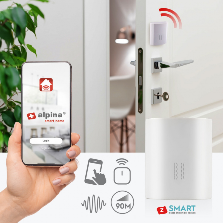 Alpina Zigbee Smart tärinäanturi 3.4 x 4.1 cm Alpina Zigbee Smart tärinäanturi 3.4 x 4.1 cm