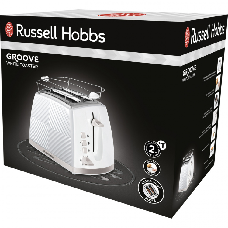 Russell Hobbs Brödrost Vit Groove 2S Toast 26391-56 Russell Hobbs Brödrost Vit Groove 2S Toast 26391-56