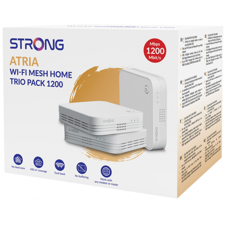 Strong Atria WiFi Mesh 1200 Home kit 2,4+5GHz 3-pack Strong Atria WiFi Mesh 1200 Home kit 2,4+5GHz 3-pack