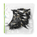 Nedis DIN-liitin | Suora | Uros | Niklattu | Kierrettävä | Kaapelin läpitulomitta: 6.0 mm | PVC | Musta | 25 kpl | Muovipussi