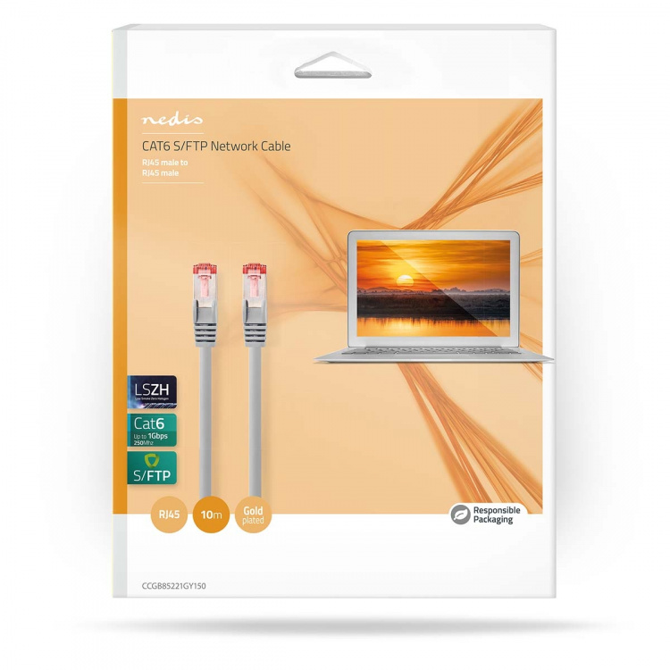Nedis CAT6 Verkkokaapeli | RJ45 uros | RJ45 uros | S/FTP | 15.0 m | Sisäkäyttöön | Pyöreä | LSZH | Harmaa | Laatikko Nedis CAT6 Verkkokaapeli | RJ45 uros | RJ45 uros | S/FTP | 15.0 m | Sisäkäyttöön | Pyöreä | LSZH | Harmaa | Laatikko