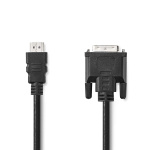 Nedis HDMI™ -kaapeli | HDMI™ liitin | DVI-D 24+1-Pin Uros | 1080p | Niklattu | 2.00 m | Suora | PVC | Musta | Label