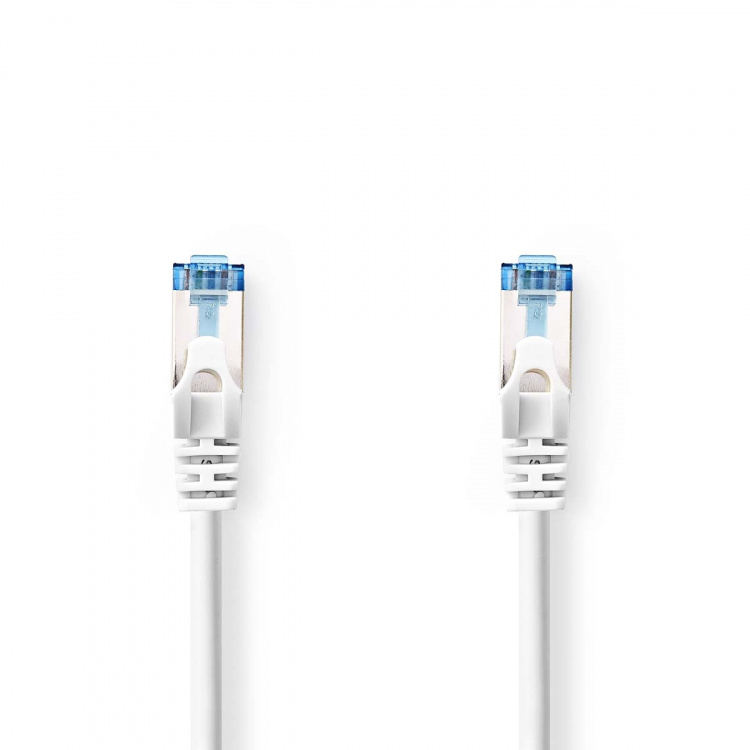 Nedis CAT6a verkkokaapeli | S/FTP | RJ45 uros | RJ45 uros | 2.00 m | Snagless | Pyöreä | LSZH | Valkoinen | Label