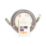 Nedis CAT7 verkkokaapeli | S/FTP | RJ45 uros | RJ45 uros | 3.00 m | Snagless | Pyöreä | LSZH | Harmaa | Label
