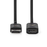 Nedis DisplayPort-sovitin | DisplayPort uros | HDMI™ Ulostulo | 8K@30Hz | Niklattu | Suora | 0.20 m | Pyöreä | TPE | PVC | Musta | Kirjekuori