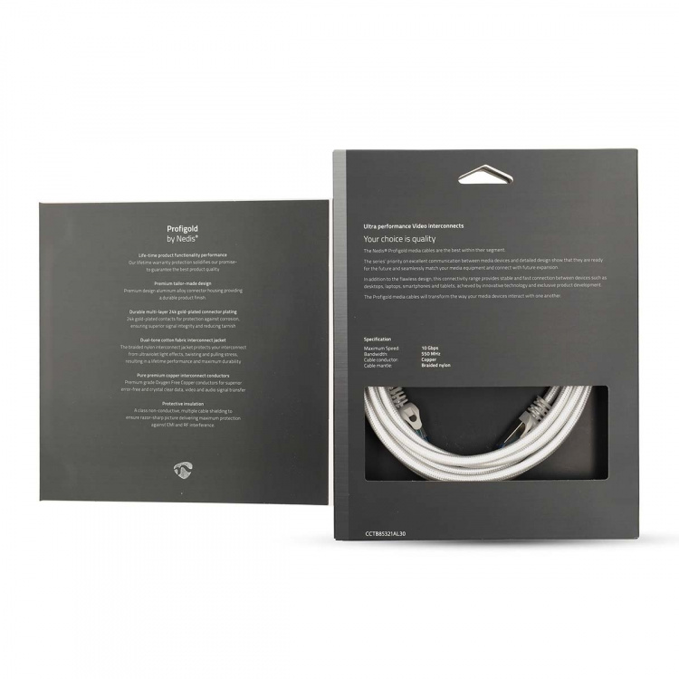 Nedis CAT6a verkkokaapeli | S/FTP | RJ45 uros | RJ45 uros | 3.00 m | Snagless | Pyöreä | Punottu / PVC | Hopea | Laatikko kannella ja ikkunalla