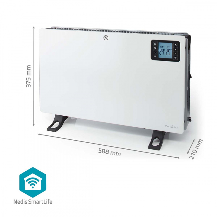 Nedis SmartLife Konvektiolämmitin | 2000 W | 3 Lämpöasetusta | LCD | 5 - 37 °C | Säädettävä termostaatti | Valkoinen Nedis SmartLife Konvektiolämmitin | 2000 W | 3 Lämpöasetusta | LCD | 5 - 37 °C | Säädettävä termostaatti | Valkoinen