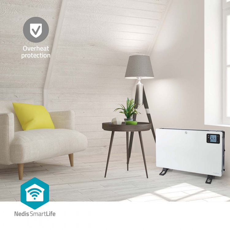 Nedis SmartLife Konvektiolämmitin | 2000 W | 3 Lämpöasetusta | LCD | 5 - 37 °C | Säädettävä termostaatti | Valkoinen Nedis SmartLife Konvektiolämmitin | 2000 W | 3 Lämpöasetusta | LCD | 5 - 37 °C | Säädettävä termostaatti | Valkoinen