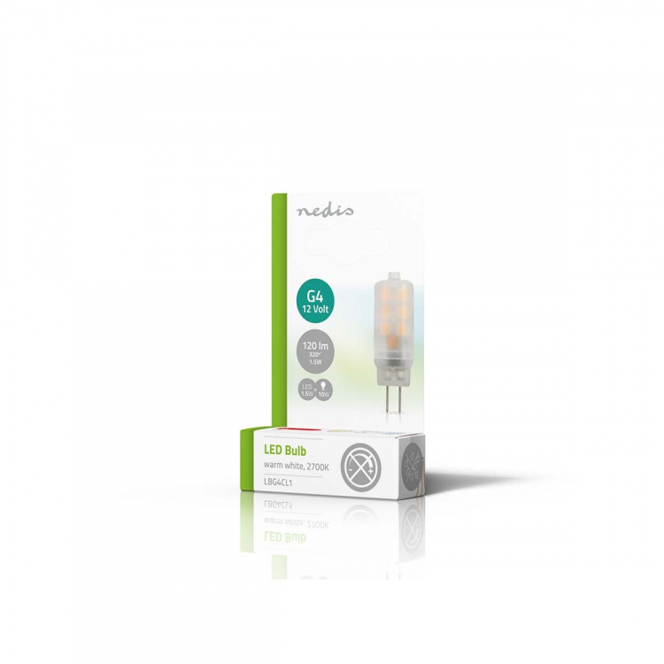 Nedis LED Valaisin G4 | 1.5 W | 120 lm | 2700 K | Lämmin Valkoinen | Pakkauksessa olevien lamppujen määrä: 1 kpl Nedis LED Valaisin G4 | 1.5 W | 120 lm | 2700 K | Lämmin Valkoinen | Pakkauksessa olevien lamppujen määrä: 1 kpl