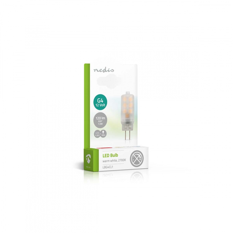Nedis LED Valaisin G4 | 1.5 W | 120 lm | 2700 K | Lämmin Valkoinen | Pakkauksessa olevien lamppujen määrä: 1 kpl Nedis LED Valaisin G4 | 1.5 W | 120 lm | 2700 K | Lämmin Valkoinen | Pakkauksessa olevien lamppujen määrä: 1 kpl