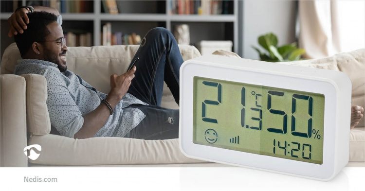 Nedis SmartLife-ilmastoanturi | Zigbee 3.0 | Paristokäyttöinen | Android™ / IOS | Valkoinen Nedis SmartLife-ilmastoanturi | Zigbee 3.0 | Paristokäyttöinen | Android™ / IOS | Valkoinen