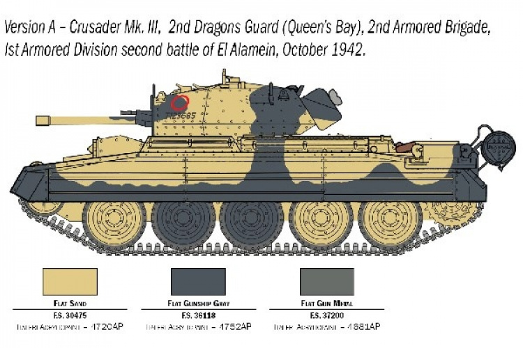 ITALERI 1:35 Crusader Mk.III & British Tank Crew ITALERI 1:35 Crusader Mk.III & British Tank Crew