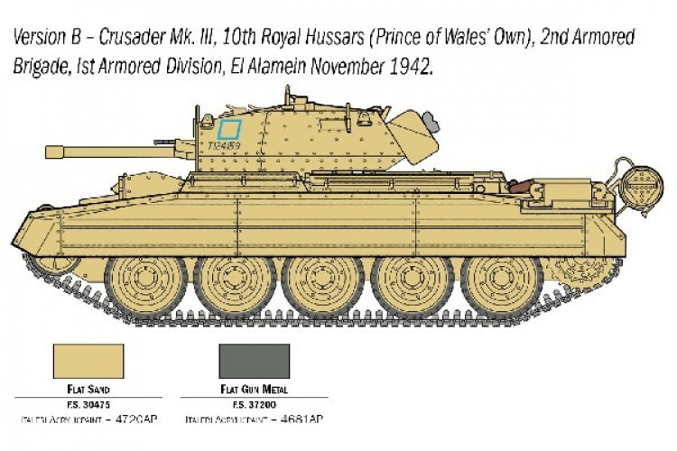 ITALERI 1:35 Crusader Mk.III & British Tank Crew ITALERI 1:35 Crusader Mk.III & British Tank Crew