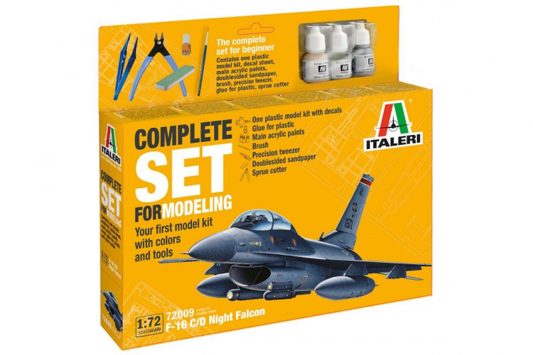 ITALERI 1:72 Complete modeling set F-16 C/D Night Falcon ITALERI 1:72 Complete modeling set F-16 C/D Night Falcon