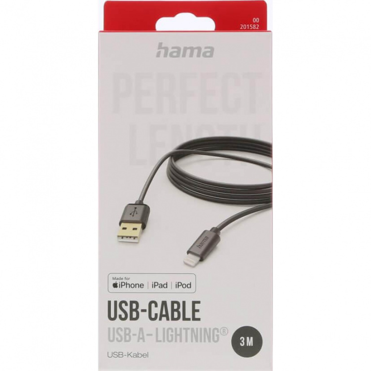 HAMA Charging Cable Lightning Black 3.0m HAMA Charging Cable Lightning Black 3.0m