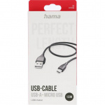 HAMA Charging Cable USB-A to Micro-USB Black 1.5m