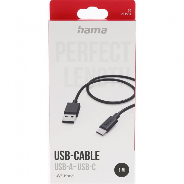 HAMA Charging Cable USB-A to USB-C Black 1.0m
