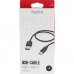 HAMA Charging Cable USB-A to USB-C Black 1.0m