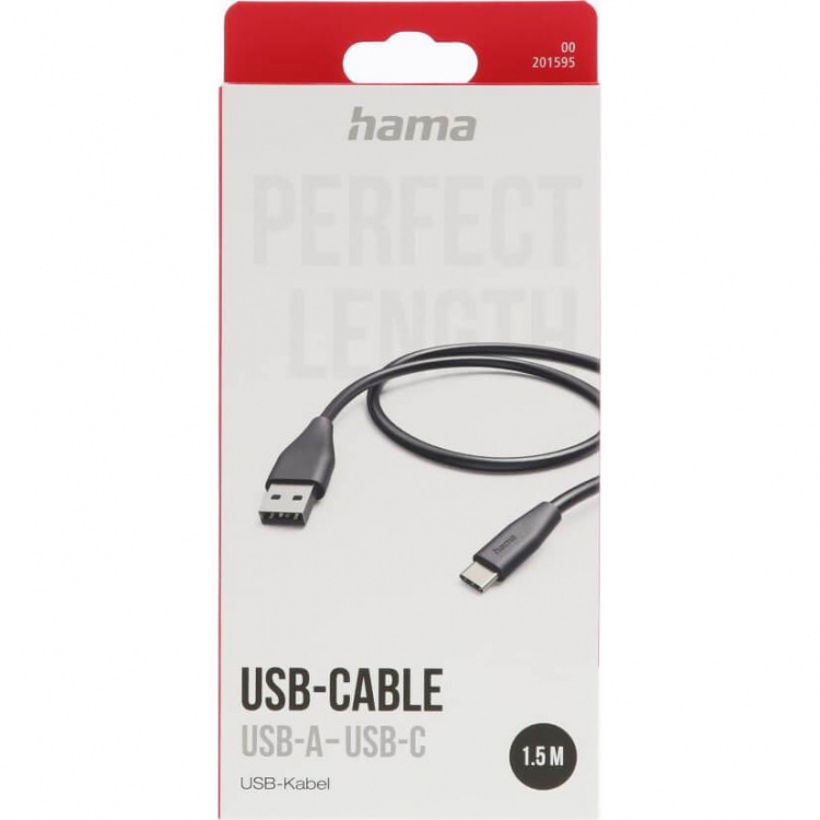 HAMA Charging Cable USB-A to USB-C Black 1.5m