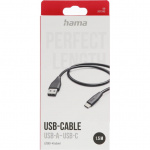 HAMA Charging Cable USB-A to USB-C Black 1.5m