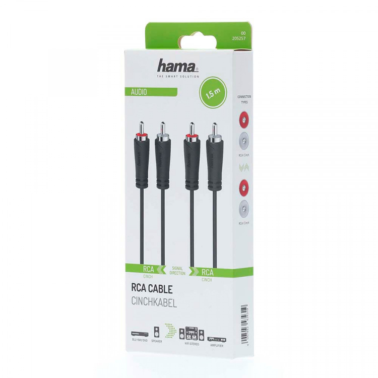 Hama Cable Audio 2 RCA Plugs - 2 RCA Plugs 1.5m Hama Cable Audio 2 RCA Plugs - 2 RCA Plugs 1.5m