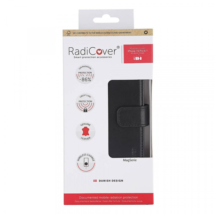 RADICOVER 2in1 Anti Radiation RFID 3 card MagS iPhone 15 Pro Black Leather RADICOVER 2in1 Anti Radiation RFID 3 card MagS iPhone 15 Pro Black Leather
