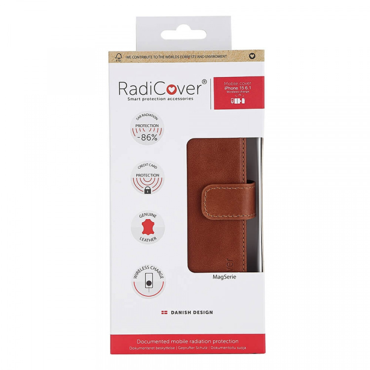 RADICOVER 2in1 Anti Radiation RFID 3 card MagS iPhone 15 Brown Leather RADICOVER 2in1 Anti Radiation RFID 3 card MagS iPhone 15 Brown Leather