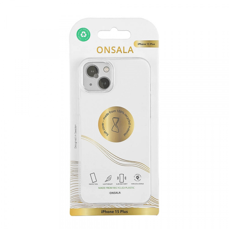 ONSALA Back Recycled Clear Case TPU iPhone 15 Plus Clear ONSALA Back Recycled Clear Case TPU iPhone 15 Plus Clear