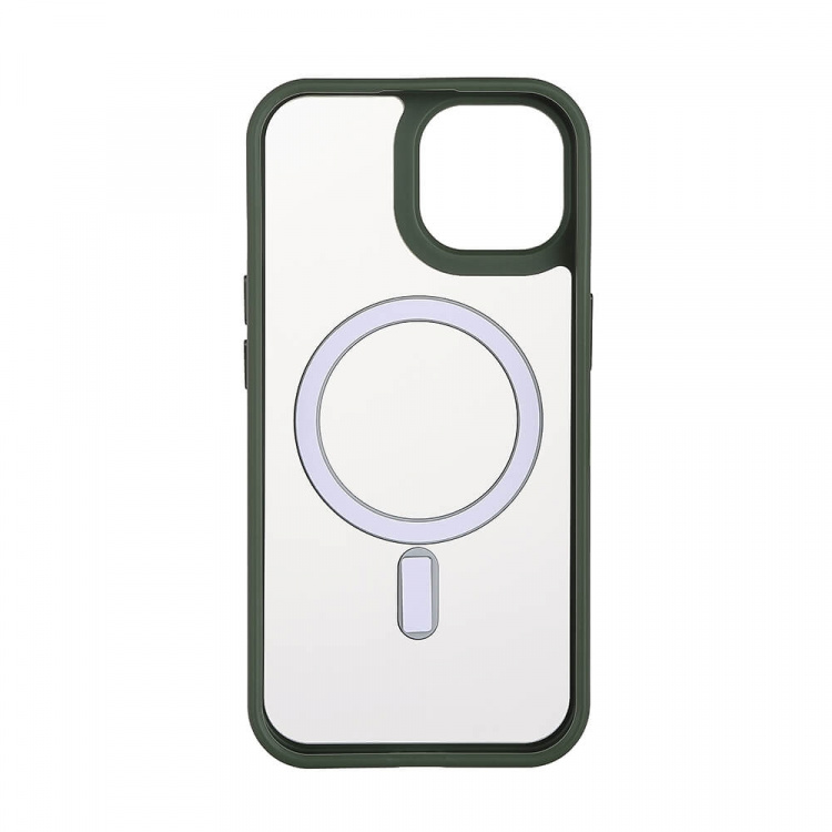 ONSALA Back Bumper Clear Case MagSerie iPhone 15 Clear Case Green Bumper