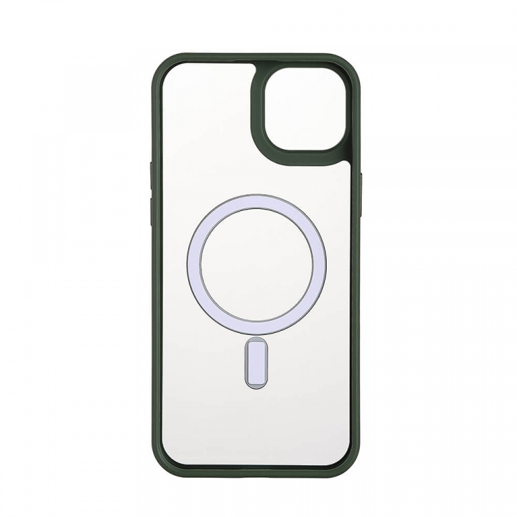 ONSALA Back Bumper Clear Case MagSerie iPhone 15 Plus Clear Case Green Bumper