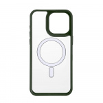ONSALA Back Bumper Clear Case MagSerie iPhone 15 Pro Max Clear Case Green Bumper