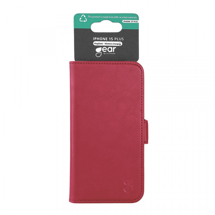 GEAR Classic 3 card Recycled MagSerie iPhone 15 Plus Deep Red