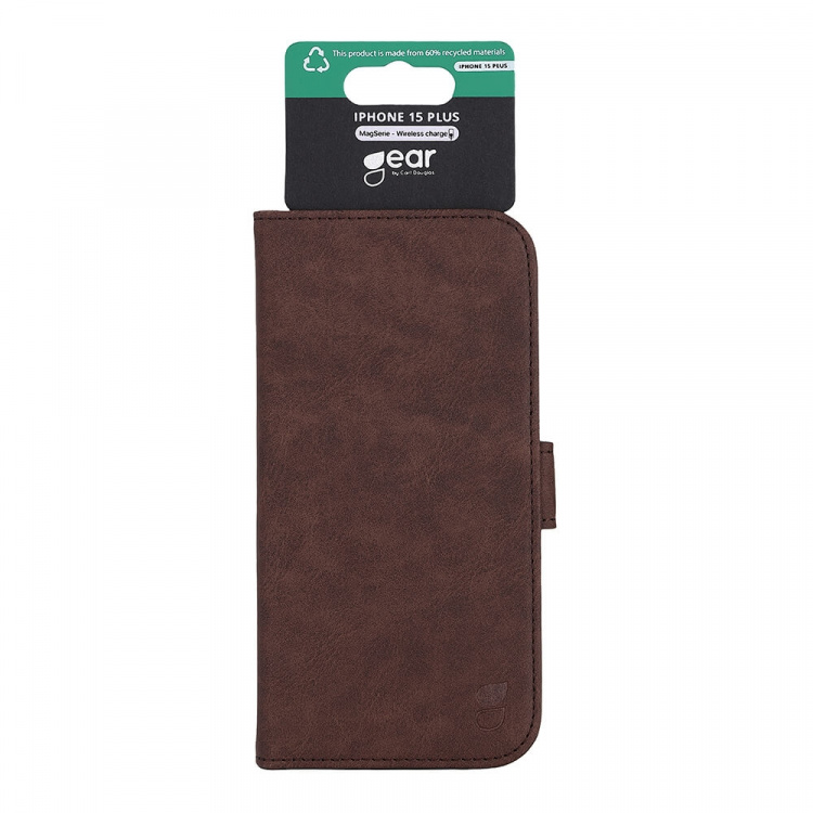 GEAR Classic 3 card Recycled MagSerie iPhone 15 Plus Brown