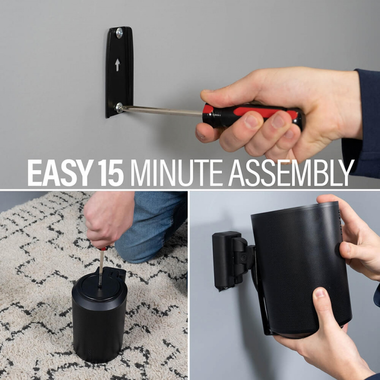 SANUS Wall Mount for Sonos ERA100 Single Black SANUS Wall Mount for Sonos ERA100 Single Black