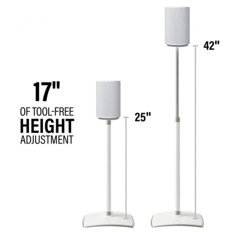 SANUS Floor Stand Adjustable for Sonos ERA 100 Pair White SANUS Floor Stand Adjustable for Sonos ERA 100 Pair White
