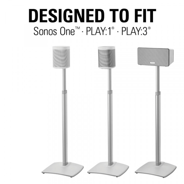 SANUS Floor Stand Adjustable One SL Play:1 Play:3 Single White SANUS Floor Stand Adjustable One SL Play:1 Play:3 Single White