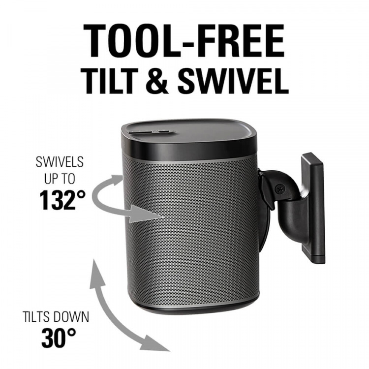 SANUS Wall Mount for Sonos One SL Play:1 Play:3 Pair Black SANUS Wall Mount for Sonos One SL Play:1 Play:3 Pair Black