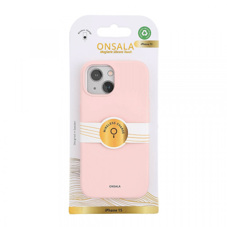 Onsala Back Sil Touch Recycled MagSerie iPhone 13/14/15 Chalk Pink