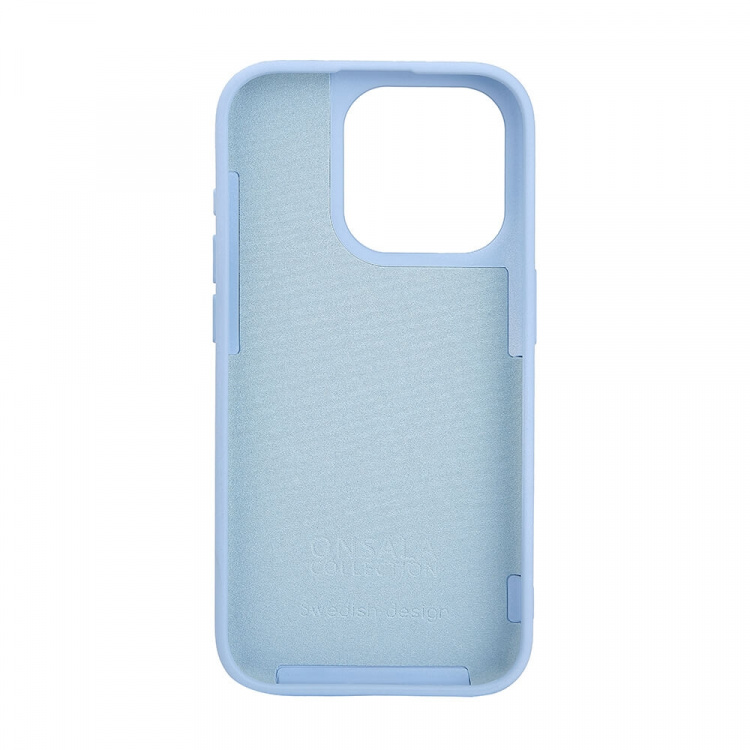 ONSALA Back Sil Touch Recycled MagSerie iPhone 15 Pro Light Blue