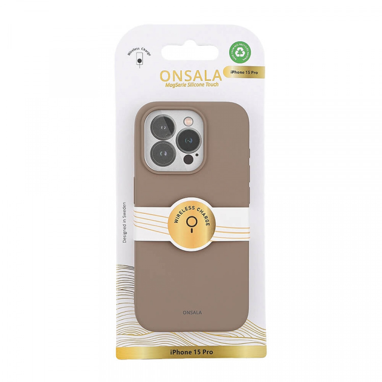 ONSALA Back Sil Touch Recycled MagSerie iPhone 15 Pro Summer Sand