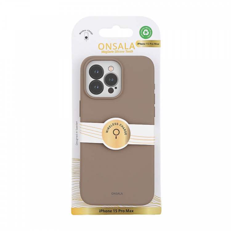ONSALA Back Sil Touch Recycled MagSerie iPhone 15 Pro Max Summer Sand ONSALA Back Sil Touch Recycled MagSerie iPhone 15 Pro Max Summer Sand