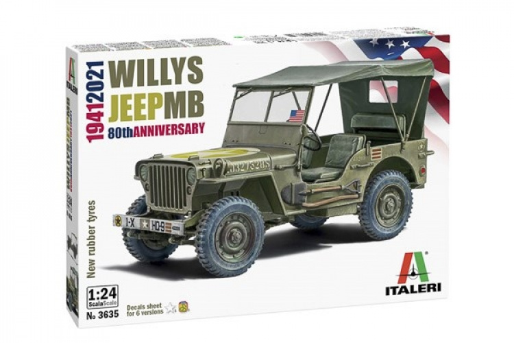ITALERI 1:24 Willys Jeep MB “80th Year Anniversary” ITALERI 1:24 Willys Jeep MB “80th Year Anniversary”