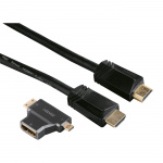 Hama Johto HDMI Ethernet Sovitin 1xHDMI-1xMicro 1xMini 1.5m Kulta